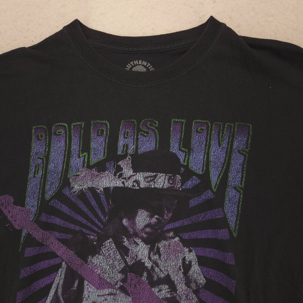 Jimi Hendrix Bold As Love Band Crew Neck Short Sleeve T Shirt Mens Size S Black